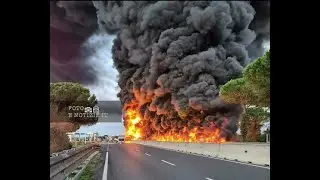 FI-PI-LI - CISTERNA IN FIAMME FOTO E VIDEO ESCLUSIVI