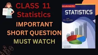CLASS 11 STATISTICS IMPORTANT SHORT QUESTION 2025| FEDERAL BOARD|