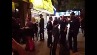 09/26/13 - The DL - Patrons Sit on Sidewalk & FDNY Waves While Talking with Security