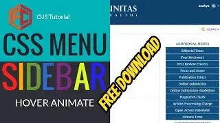OJS Tutorial  Custom Sidebar Menu with CSS and HTML