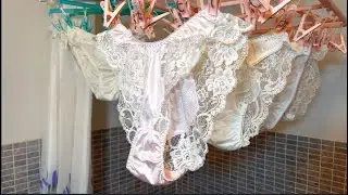 Wash and Dry - Hanging Underwear Clip Rack #23 | Lingerie Underwear Collection | Shiny Nylon Lace