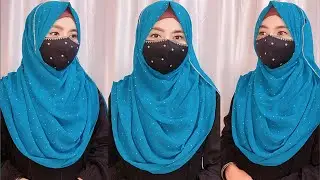 Simple Hijab Tutorial ✨ | Easy Full Coverage Hijab Styles | Georgette/Chiffon Hijab Tutorial 2024 |