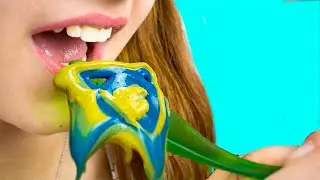 Слайм на завтрак в школе слайм челлендж флаффи слайм как сделать слайм лизун diy