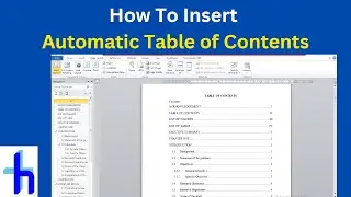 How to insert automatic table of contents
