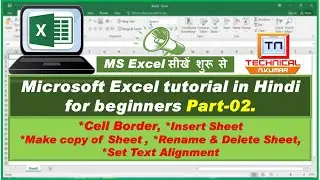 MS Excel Tutorial | Part 2 | Cell Border | Text Alignment | Make copy of sheet