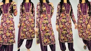 winter kurti cutting and stitching/ beautiful and elegant kurti cutting and stitching