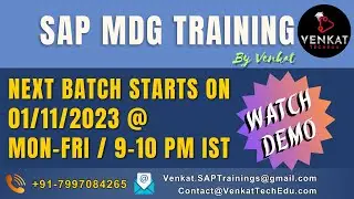SAP MDG Online Training 💻| Next batch on 1st November 2023 📅 | Hurry up 🙏 | VENKAT TechEdu