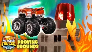 BLAZING FIRE RESCUE TRAINING COURSE! 🔥🚒 | Proving Grounds | Hot Wheels