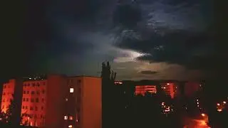 Prefabricated housing estate from Soviet era - Moon & Clouds timelapse at night