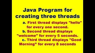 Creating Multiple Threads in Java using Thread class || Java program to create multiple threads