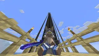 the completion of the mob farm's water elevator in minecraft.