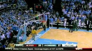 NC State vs North Carolina  Full court buzzer shot  [2012]