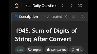 1945. Sum of Digits of String After Convert || Java || LogicBytesbyAK