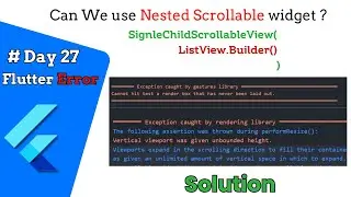 Error : Vertical View Port was given unbounded height || 