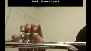 Escala de Sol bemol mayor en trompeta