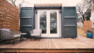 ДОМ ИЗ КОНТЕЙНЕРА С ГРАФФИТИ НА СТЕНАХ