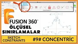 FUSION 360 || #9# CONCENTRIC Komutu nasıl Kullanılır ❓ || Concentric Sketch Constraints 📌