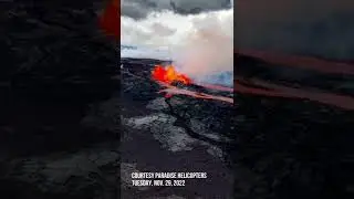 [RAW] Aerial video of the Mauna Loa eruption this morning.