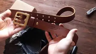 Сделал ремень из кожи. Работа с кожей.