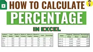Excel me Percentage kaise nikale | Percentage in Excel | MS Excel Percentage Calculate Kaise Kare