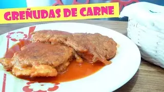 Meat patties in guajillo chili sauce