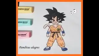 Como dibujar a GOKU de DRAGON BALL