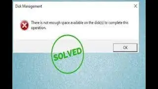 SOLVED      there is no enough space on the disk to complete this operation