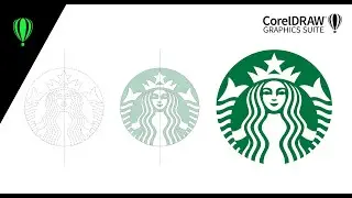 CorelDRAW tutorial - how to draw Starbucks logo (2,5 x faster)