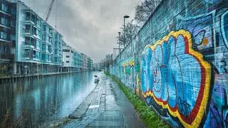 A Rainy London Walk at Christmas ☔️ Regent’s Canal from King’s Cross to Camden Town 🎄 4K HDR