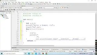 table program using for loop in c | c program to print a table | c language