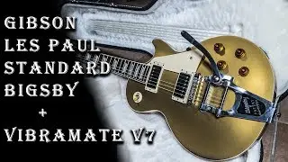 Gibson Les Paul Standard GoldTop Bigsby Bridge B7 + Vibramate V7
