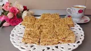 Prajitura cu ness si nuca, fara coacere/ In 15 minute / Reteta usoara fara coacere cu biscuiti