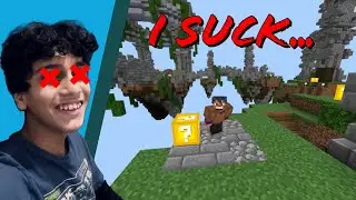 lucky block wars but i suck... (Minecraft)