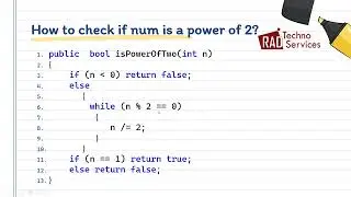 8) Bit manipulation check power of 2 using bit manipulation lect08 | DSA Tutorial |