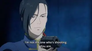 ash shoots himself to save eiji