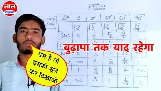 Class 10 trigonometry formula || trigonometry table trick in hindi || by lalmohan sir