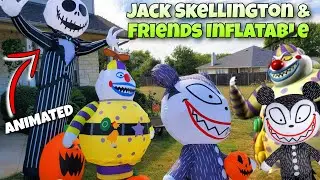 Animated Jack Skellington Halloween Inflatable Nightmare Before Christmas Teddy & Clown Blow Ups