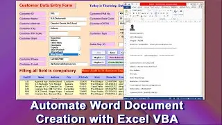 Automate Word Document Creation with Excel VBA and Print | Save User Input Data in MS-Word (Part 14)