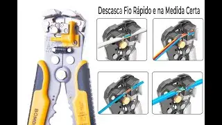 Alicate de Eletricista Desencapador Corte Crimpador de Fios Cabos Ajustável