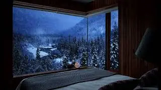 Snowfall and Wind Sounds | Natural Wonders in the Middle of Winter | Relaxing View and Meditation