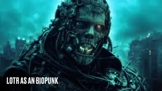 The Lord of the Rings as a BIOPUNK and ALIEN (by H. R. Giger) style Dark Futuristic Fantasy Film