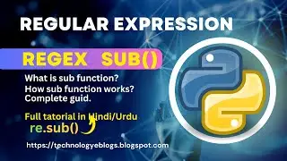 regex sub function in python  | re.sub() | how to replace a word by using sub function | 