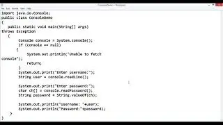 Video 24 Console Class in Java