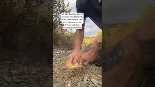 Feuer mit feuchtem Zunder und Feuerstahl #survival #bushcraft #feuerstahl