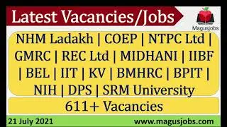 NHM Ladakh |COEP |NTPC Ltd |GMRC | REC Ltd | IIT |MIDHANI |BEL |KV | BPIT |NIH |DPS |Recruitment2021