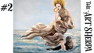 How to paint with Acrylic on Canvas the Selkie BAQ fairytale #2 | TheArtSherpa