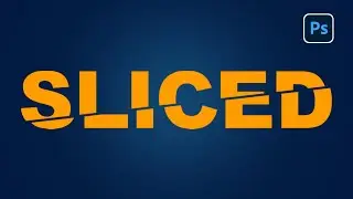 sliced text effect in photoshop