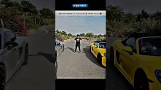 ELVISH YADAV CAR vs PORSCHE 🔥 DRAG RACE 🥵 #dragrace #elvishyadav #shorts #bike #rider #youtubeshorts