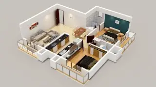3D Cut Floor Plan in Max & Vray. Part-2
