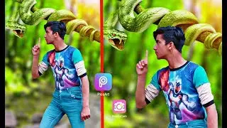 PicsArt Snake Manipulation Editing Snake+Boy Rollout photo Editing Tutorial Sultan editz